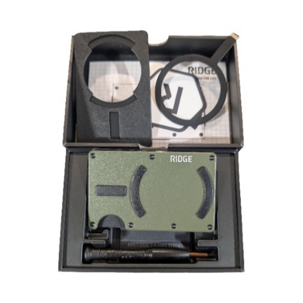 Pp3O The Ridge RFID Wallet for Magsafe Cash Strap - Matte Olive OPEN BOX